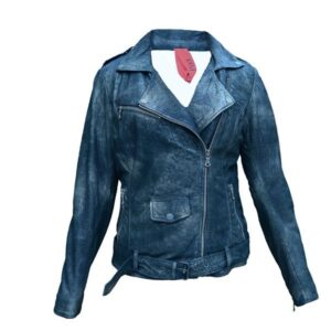 Women's Real Black Biker Leather Jacket