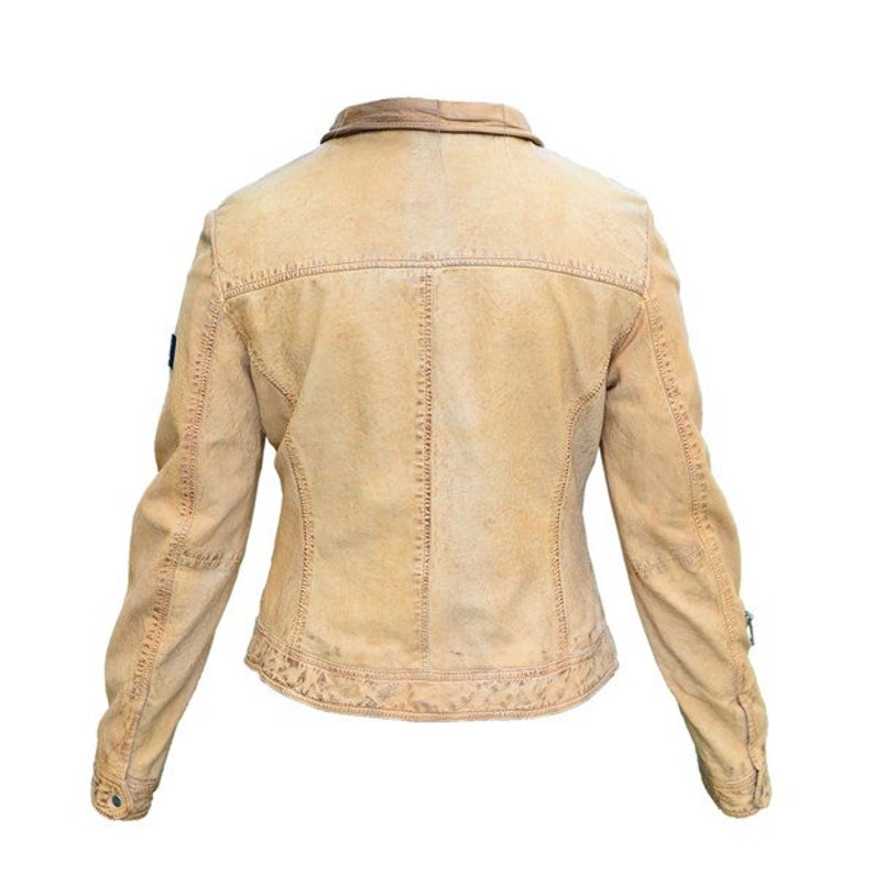 Women's Leather Jacket Brown Made With 100% Genuine Lamb Skin. Fashion - Image 2