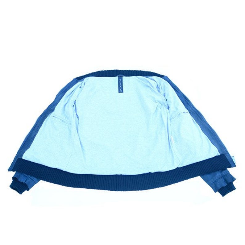 Navy Blue Lamb Skin Leather Jacket - Image 3