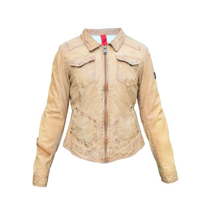 Women's Leather Jacket Brown Made With 100% Genuine Lamb Skin. Fashion