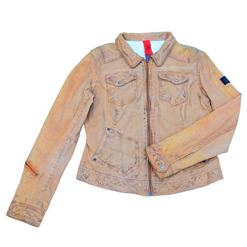 Women's Leather Jacket Brown Made With 100% Genuine Lamb Skin. Fashion - Image 3