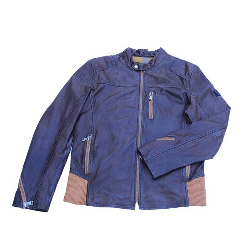 Men Vintage Winter Biker Leather Jacket - Image 4